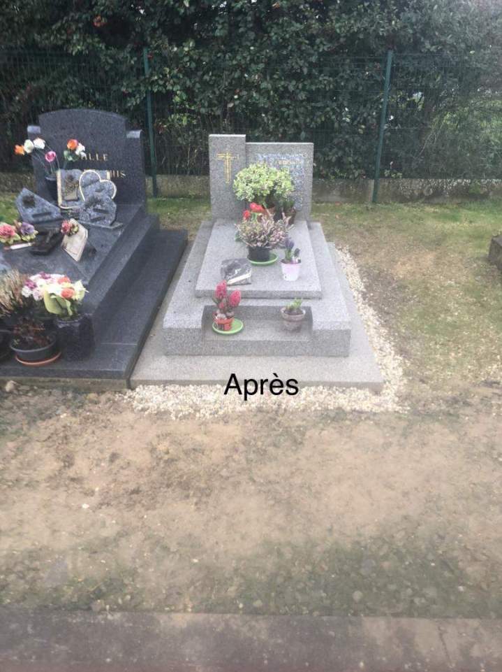 Monument funéraire après entretien Caen